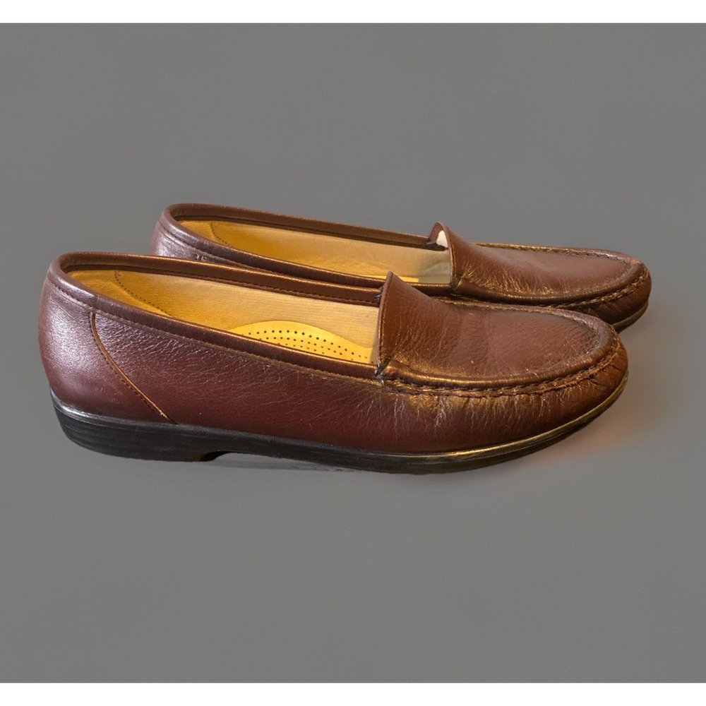 SAS Simplify Tripad Antique Wine Leather Loafer Slip On Women's Shoes Size 9 S